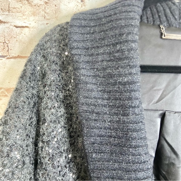 Diane Von Furstenberg Zayde Sweater Sequin Coat Size Small - Picture 5 of 11